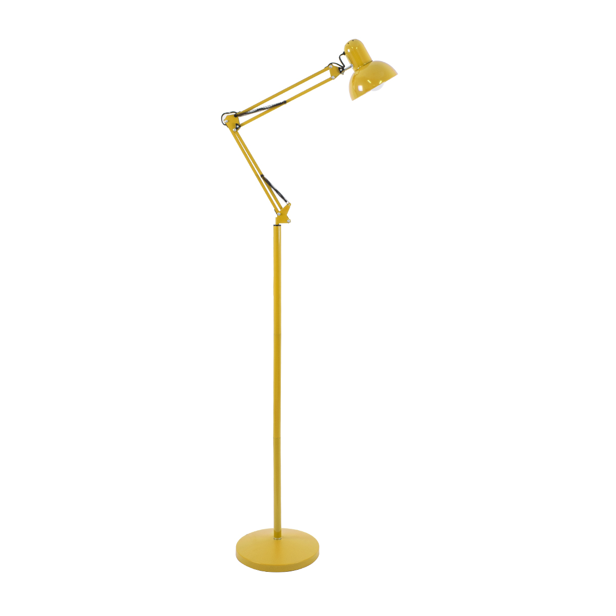 GloboStar® AUDREY 01472 Μοντέρνο Επιδαπέδιο Φωτιστικό Μονόφωτο 1 x E27 IP20 Κίτρινο Αλουμίνιο - Μ15 x Π15 x Υ190cm