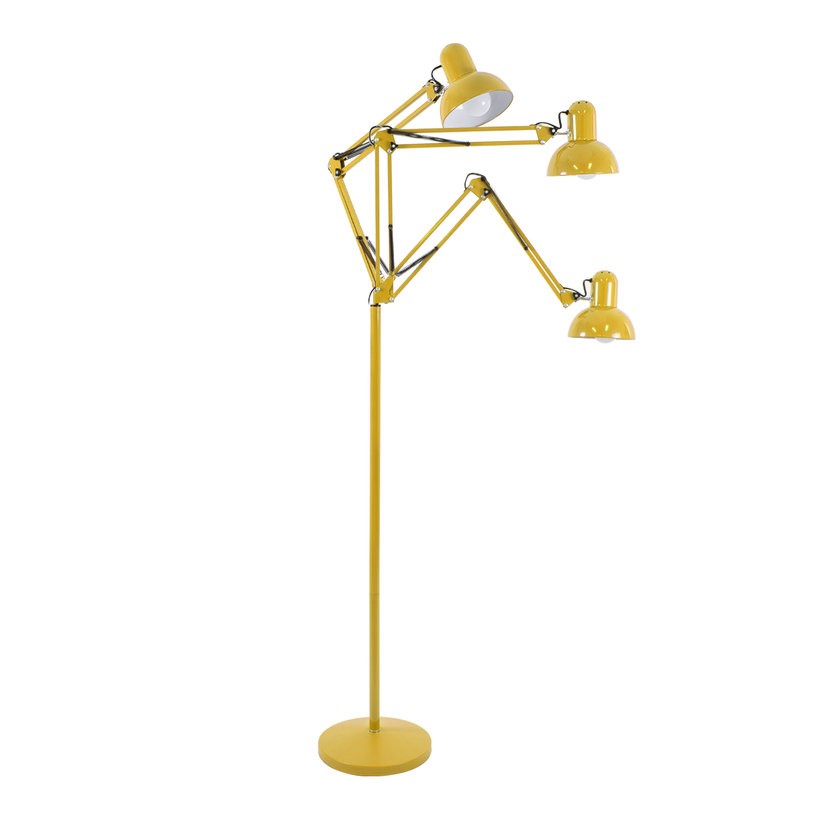 GloboStar® AUDREY 01472 Μοντέρνο Επιδαπέδιο Φωτιστικό Μονόφωτο 1 x E27 IP20 Κίτρινο Αλουμίνιο - Μ15 x Π15 x Υ190cm