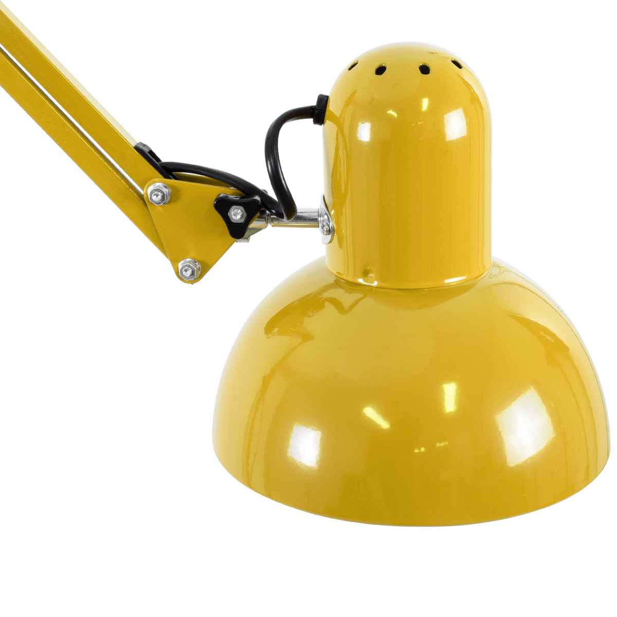 GloboStar® AUDREY 01472 Μοντέρνο Επιδαπέδιο Φωτιστικό Μονόφωτο 1 x E27 IP20 Κίτρινο Αλουμίνιο - Μ15 x Π15 x Υ190cm