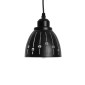 GloboStar® COOLIE 01476 Μοντέρνο Κρεμαστό Φωτιστικό Μονόφωτο Καμπάνα 1 x E27 IP20 Μαύρο & Ασημί Μέταλλο - Μ12.5 x Π12.5 x Υ11.5cm