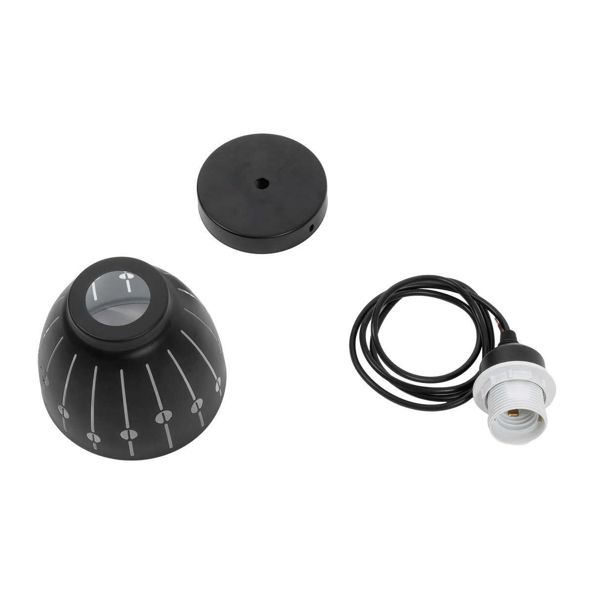 GloboStar® COOLIE 01476 Μοντέρνο Κρεμαστό Φωτιστικό Μονόφωτο Καμπάνα 1 x E27 IP20 Μαύρο & Ασημί Μέταλλο - Μ12.5 x Π12.5 x Υ11.5cm