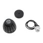 GloboStar® COOLIE 01476 Μοντέρνο Κρεμαστό Φωτιστικό Μονόφωτο Καμπάνα 1 x E27 IP20 Μαύρο & Ασημί Μέταλλο - Μ12.5 x Π12.5 x Υ11.5cm