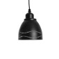 GloboStar® COOLIE 01477 Μοντέρνο Κρεμαστό Φωτιστικό Μονόφωτο Καμπάνα 1 x E27 IP20 Μαύρο & Ασημί Μέταλλο - Μ12.5 x Π12.5 x Υ11.5cm
