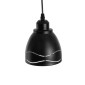 GloboStar® COOLIE 01477 Μοντέρνο Κρεμαστό Φωτιστικό Μονόφωτο Καμπάνα 1 x E27 IP20 Μαύρο & Ασημί Μέταλλο - Μ12.5 x Π12.5 x Υ11.5cm