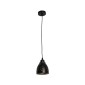 GloboStar® COOLIE 01479 Μοντέρνο Κρεμαστό Φωτιστικό Μονόφωτο Καμπάνα 1 x E27 IP20 Μαύρο & Χρυσό Μέταλλο - Μ12.5 x Π12.5 x Υ11.5cm