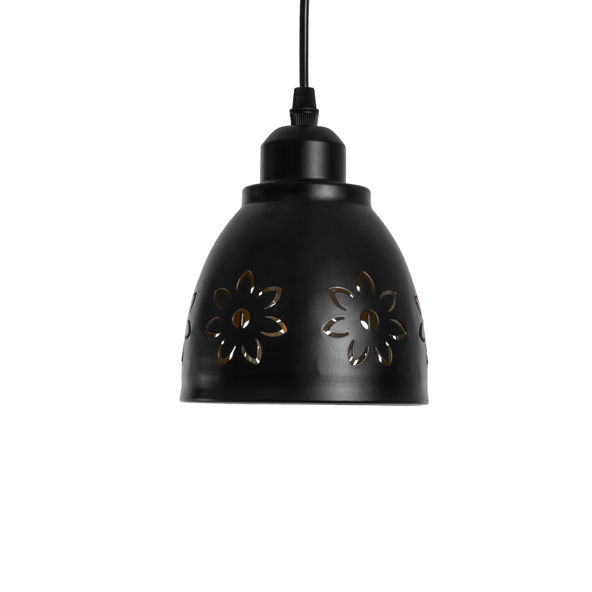 GloboStar® COOLIE 01479 Μοντέρνο Κρεμαστό Φωτιστικό Μονόφωτο Καμπάνα 1 x E27 IP20 Μαύρο & Χρυσό Μέταλλο - Μ12.5 x Π12.5 x Υ11.5cm
