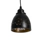 GloboStar® COOLIE 01479 Μοντέρνο Κρεμαστό Φωτιστικό Μονόφωτο Καμπάνα 1 x E27 IP20 Μαύρο & Χρυσό Μέταλλο - Μ12.5 x Π12.5 x Υ11.5cm