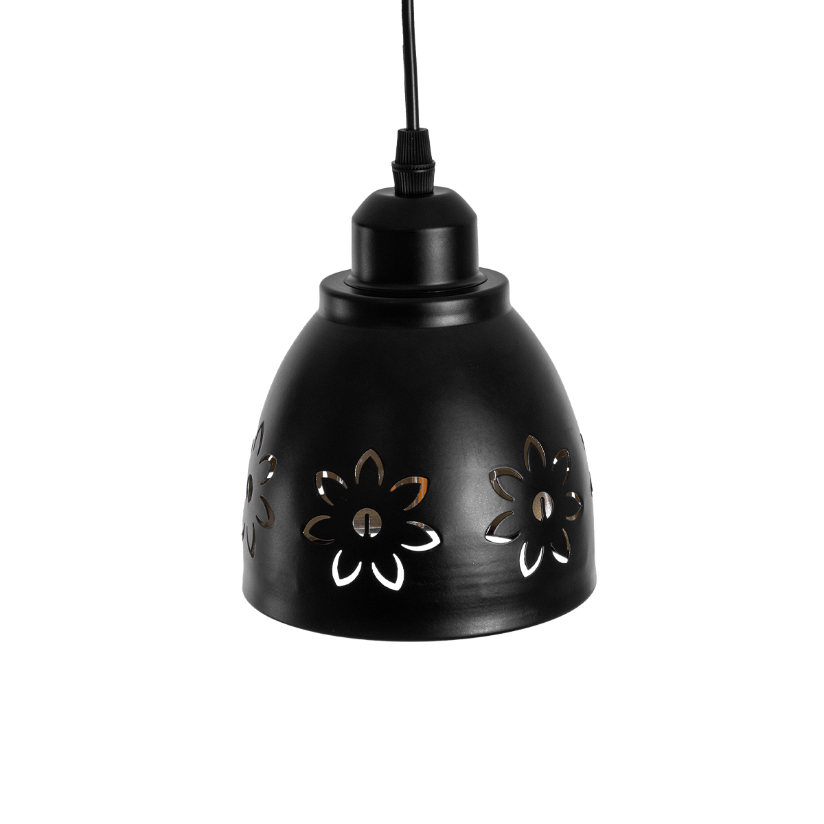 GloboStar® COOLIE 01479 Μοντέρνο Κρεμαστό Φωτιστικό Μονόφωτο Καμπάνα 1 x E27 IP20 Μαύρο & Χρυσό Μέταλλο - Μ12.5 x Π12.5 x Υ11.5cm