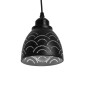 GloboStar® COOLIE 01482 Μοντέρνο Κρεμαστό Φωτιστικό Μονόφωτο Καμπάνα 1 x E27 IP20 Μαύρο & Ασημί Μέταλλο - Μ12.5 x Π12.5 x Υ11.5cm