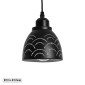 GloboStar® COOLIE 01482 Μοντέρνο Κρεμαστό Φωτιστικό Μονόφωτο Καμπάνα 1 x E27 IP20 Μαύρο & Ασημί Μέταλλο - Μ12.5 x Π12.5 x Υ11.5cm