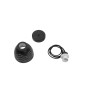 GloboStar® COOLIE 01482 Μοντέρνο Κρεμαστό Φωτιστικό Μονόφωτο Καμπάνα 1 x E27 IP20 Μαύρο & Ασημί Μέταλλο - Μ12.5 x Π12.5 x Υ11.5cm