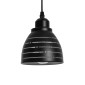 GloboStar® COOLIE 01483 Μοντέρνο Κρεμαστό Φωτιστικό Μονόφωτο Καμπάνα 1 x E27 IP20 Μαύρο & Ασημί Μέταλλο - Μ12.5 x Π12.5 x Υ11.5cm