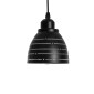 GloboStar® COOLIE 01483 Μοντέρνο Κρεμαστό Φωτιστικό Μονόφωτο Καμπάνα 1 x E27 IP20 Μαύρο & Ασημί Μέταλλο - Μ12.5 x Π12.5 x Υ11.5cm