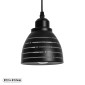 GloboStar® COOLIE 01483 Μοντέρνο Κρεμαστό Φωτιστικό Μονόφωτο Καμπάνα 1 x E27 IP20 Μαύρο & Ασημί Μέταλλο - Μ12.5 x Π12.5 x Υ11.5cm