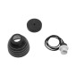 GloboStar® COOLIE 01483 Μοντέρνο Κρεμαστό Φωτιστικό Μονόφωτο Καμπάνα 1 x E27 IP20 Μαύρο & Ασημί Μέταλλο - Μ12.5 x Π12.5 x Υ11.5cm
