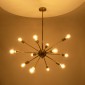 GloboStar® MILANO 01485 Μοντέρνο Φωτιστικό Οροφής Πλέγμα Πολύφωτο 12 x E27 IP20 Χρυσό Μέταλλο - Μ80 x Π80 x Υ80cm