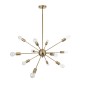 GloboStar® MILANO 01485 Μοντέρνο Φωτιστικό Οροφής Πλέγμα Πολύφωτο 12 x E27 IP20 Χρυσό Μέταλλο - Μ80 x Π80 x Υ80cm