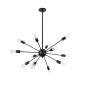 GloboStar® MILANO 01486 Μοντέρνο Φωτιστικό Οροφής Πλέγμα Πολύφωτο 12 x E27 IP20 Μαύρο Μέταλλο - Μ80 x Π80 x Υ80cm