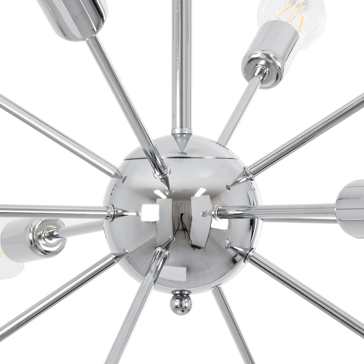 GloboStar® MILANO 01487 Μοντέρνο Φωτιστικό Οροφής Πλέγμα Πολύφωτο 12 x E27 IP20 Ασημί Μέταλλο - Μ80 x Π80 x Υ80cm