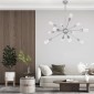 GloboStar® MILANO 01487 Μοντέρνο Φωτιστικό Οροφής Πλέγμα Πολύφωτο 12 x E27 IP20 Ασημί Μέταλλο - Μ80 x Π80 x Υ80cm