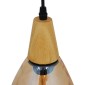 GloboStar® NOAH 01490 Μοντέρνο Κρεμαστό Φωτιστικό Ανάρτηση Μονόφωτο 1 x E27 IP20 Μελί Γυαλί με Μπεζ Ξύλο - Μ16 x Π16 x Υ30cm