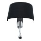 GloboStar® ELEGANT 01492 Μοντέρνο Επιτοίχιο Φωτιστικό Απλίκα με LED Βραχίονα Δίφωτο 1 x E27 IP20 Μαύρο Ύφασμα με Ασημί Μέταλλο - Μ26.5 x Π15 x Υ43cm