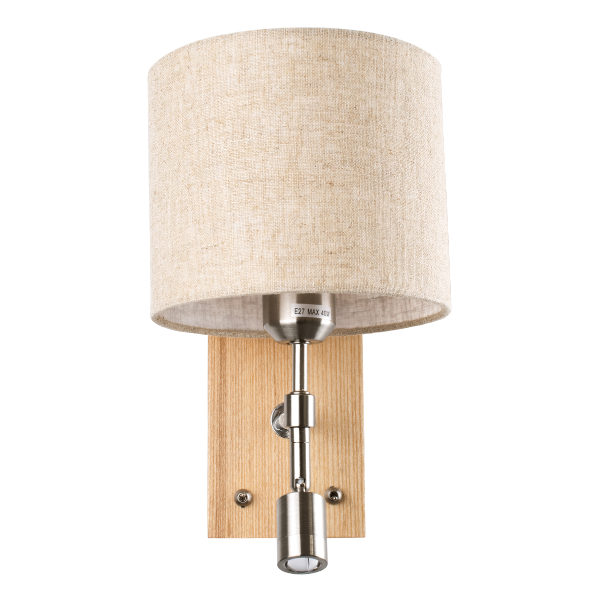 GloboStar® ELEGANT 01496 Μοντέρνο Επιτοίχιο Φωτιστικό Απλίκα με Ρυθμίζόμενο Σώμα LED Δίφωτο 1 x E27 IP20 Μπεζ Ύφασμα με Μπρούτζινο Μέταλλο - Μ18 x Π23.5 x Υ31cm