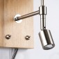GloboStar® ELEGANT 01496 Μοντέρνο Επιτοίχιο Φωτιστικό Απλίκα με Ρυθμίζόμενο Σώμα LED Δίφωτο 1 x E27 IP20 Μπεζ Ύφασμα με Μπρούτζινο Μέταλλο - Μ18 x Π23.5 x Υ31cm