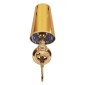 GloboStar® LAURA 01497 Μοντέρνο Επιτοίχιο Φωτιστικό Απλίκα Μονόφωτο 1 x E27 IP20 Χρυσό Μέταλλο - Μ21 x Π15 x Y48cm