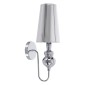 GloboStar® LAURA 01498 Μοντέρνο Επιτοίχιο Φωτιστικό Απλίκα Μονόφωτο 1 x E27 IP20 Ασημί Μέταλλο - Μ21 x Π15 x Y48cm