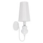 GloboStar® LAURA 01499 Μοντέρνο Επιτοίχιο Φωτιστικό Απλίκα Μονόφωτο 1 x E27 IP20 Λευκό Μέταλλο με Λευκό Ύφασμα - Μ21 x Π15 x Y48cm
