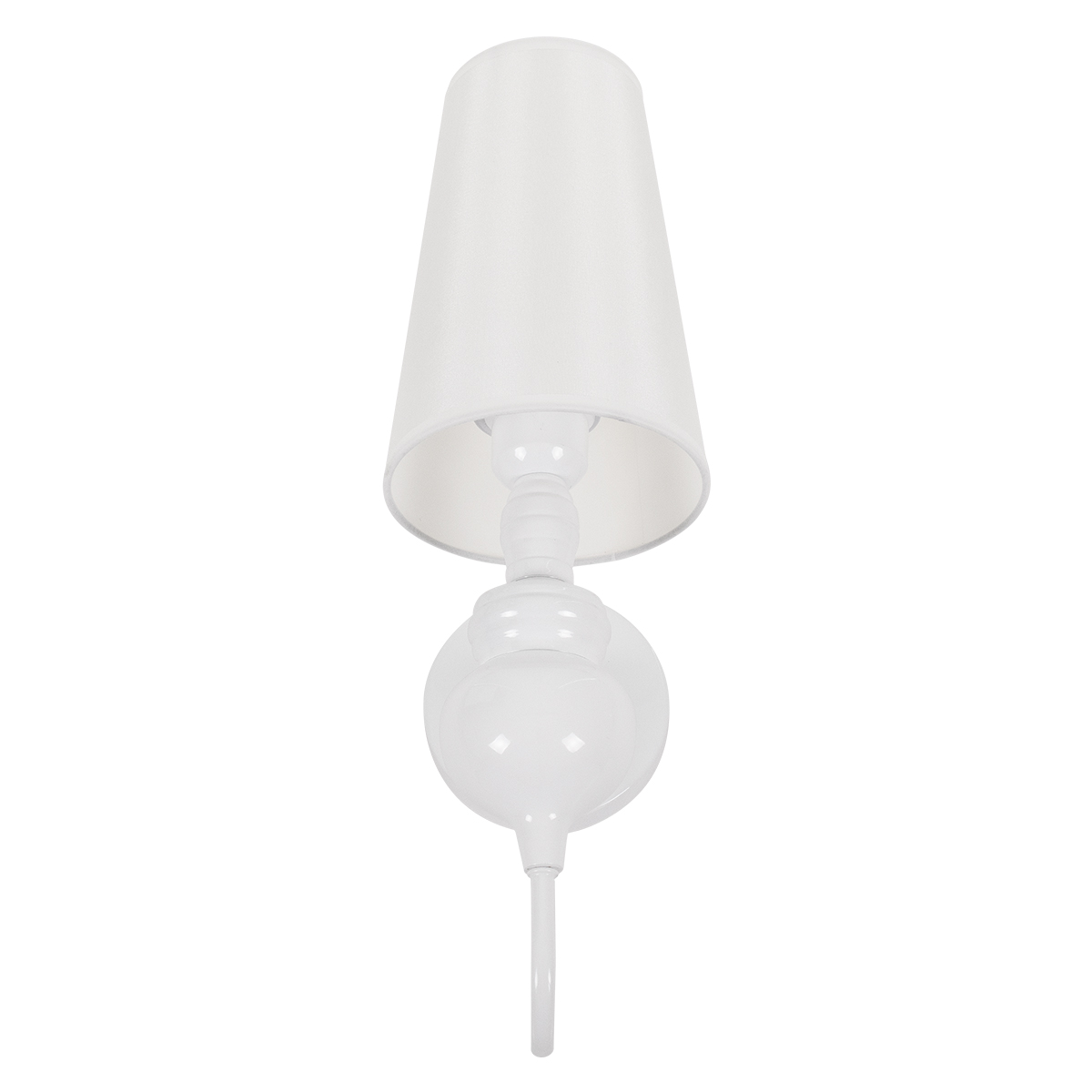 GloboStar® LAURA 01499 Μοντέρνο Επιτοίχιο Φωτιστικό Απλίκα Μονόφωτο 1 x E27 IP20 Λευκό Μέταλλο με Λευκό Ύφασμα - Μ21 x Π15 x Y48cm