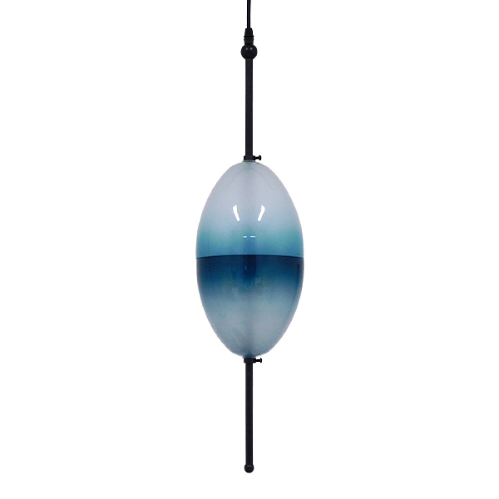 GloboStar® TEARDROP 01501 Μοντέρνο Κρεμαστό Φωτιστικό Ανάρτηση Τρίφωτο 3 x G4 Τιρκουάζ Γυαλί - Μ16 x Π16 x Υ66cm
