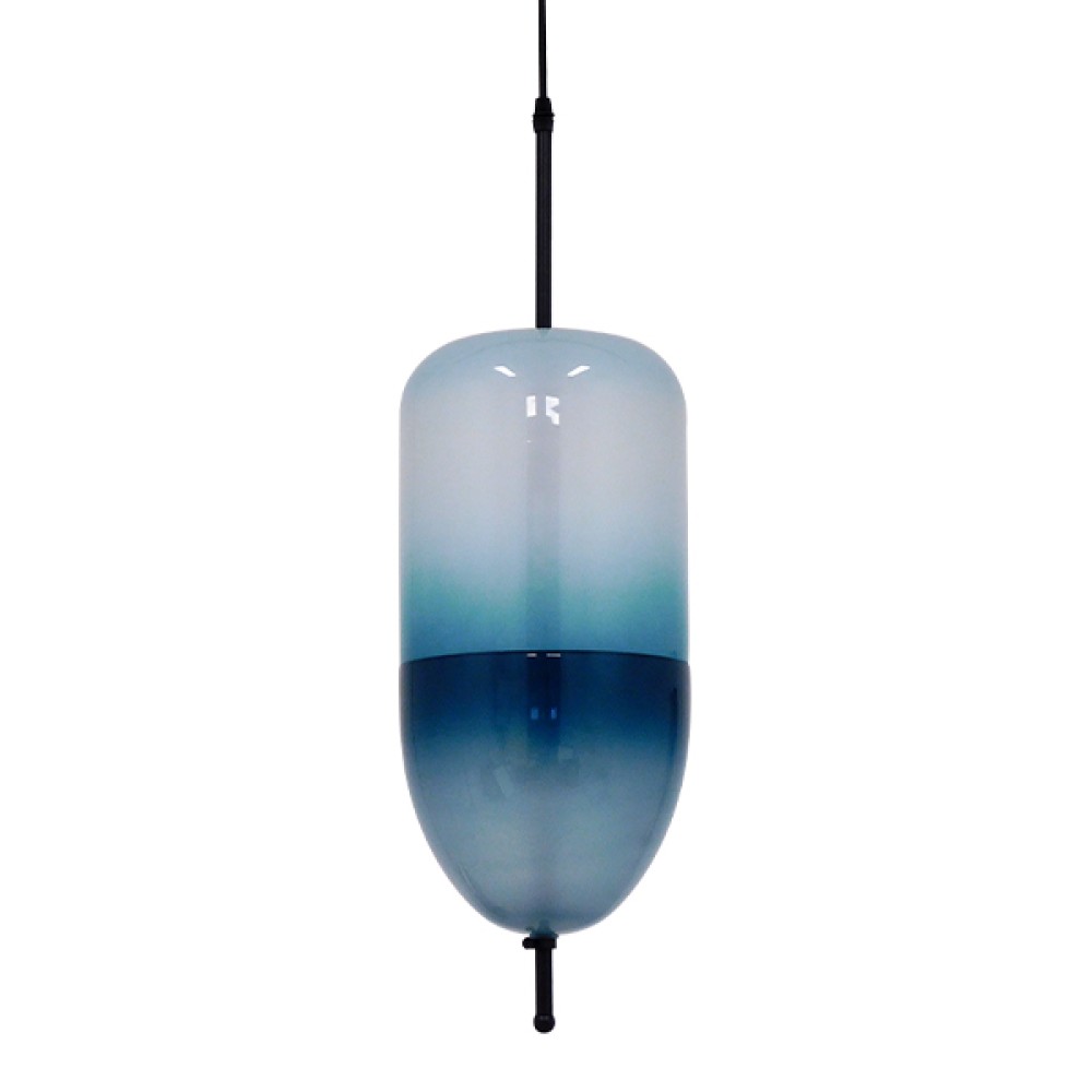GloboStar® TEARDROP 01504 Μοντέρνο Κρεμαστό Φωτιστικό Ανάρτηση Τρίφωτο 3 x G4 Τιρκουάζ Γυαλί - Μ20 x Π20 x Υ65cm