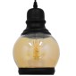 GloboStar® OLIVER 01505 Vintage Κρεμαστό Φωτιστικό Καμπάνα Μονόφωτο 1 x E27 IP20 Μελί Γυαλί με Μαύρο Μέταλλο - Μ16 x Π16 x Υ25cm