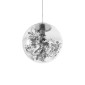 GloboStar® HARPER 01510 Μοντέρνο Κρεμαστό Φωτιστικό Μπάλα Μονόφωτο 1 x E27 IP20 Διάφανο Γυαλί με Ασημί Μέταλλο - Μ25 x Π25 x Υ30cm