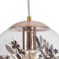 GloboStar® HARPER 01511 Μοντέρνο Κρεμαστό Φωτιστικό Μπάλα Μονόφωτο 1 x E27 IP20 Διάφανο Γυαλί με Χάλκινο Μέταλλο - Μ25 x Π25 x Υ30cm