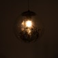 GloboStar® HARPER 01512 Μοντέρνο Κρεμαστό Φωτιστικό Μπάλα Μονόφωτο 1 x E27 IP20 Διάφανο Γυαλί με Μαύρο Μέταλλο - Μ25 x Π25 x Υ30cm