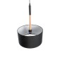 GloboStar® BRONX 01517 Μοντέρνο Κρεμαστό Φωτιστικό Καπέλο Μονόφωτο 1 x E27 IP20 Μαύρο Ύφασμα με Μπεζ Ξύλο - Μ35 x Π35 x Υ50cm