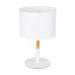 GloboStar® BRONX 01520 Μοντέρνο Επιτραπέζιο Φωτιστικό Πορτατίφ Μονόφωτο 1 x E27 Λευκό Μεταλλικό με Καπέλο Φ25xY40cm