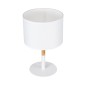 GloboStar® BRONX 01520 Μοντέρνο Επιτραπέζιο Φωτιστικό Πορτατίφ Μονόφωτο 1 x E27 Λευκό Μεταλλικό με Καπέλο Φ25xY40cm