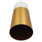 GloboStar® PALAZZO 01524 Μοντέρνο Κρεμαστό Φωτιστικό Καμπάνα Μονόφωτο 1 x E27 IP20 Λευκό & Χρυσό Μέταλλο - Μ14 x Π14 x Υ34cm