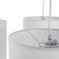 GloboStar® RAMSON 01526 Μοντέρνο Κρεμαστό Φωτιστικό Καπέλο Τρίφωτο 3 x E27 IP20 Λευκό Ύφασμα με Μπεζ Ξύλο - Μ65 x Π65 x Υ20cm