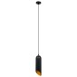 GloboStar® CARSON 01527 Μοντέρνο Κρεμαστό Φωτιστικό Ανάρτηση Μονόφωτο 1 x E27 IP20 Μαύρο & Χρυσό Μέταλλο - Μ10 x Π10 x Υ38cm