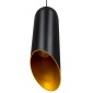 GloboStar® CARSON 01527 Μοντέρνο Κρεμαστό Φωτιστικό Ανάρτηση Μονόφωτο 1 x E27 IP20 Μαύρο & Χρυσό Μέταλλο - Μ10 x Π10 x Υ38cm