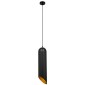 GloboStar® CARSON 01529 Μοντέρνο Κρεμαστό Φωτιστικό Ανάρτηση Μονόφωτο 1 x E27 IP20 Μαύρο & Χρυσό Μέταλλο - Μ15 x Π15 x Υ68cm