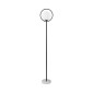GloboStar® VERSAILLES 01540 Μοντέρνο Επιδαπέδιο Φωτιστικό Μονόφωτο 1 x E27 IP20 Μαύρο Αλουμίνιο, Λευκό Γυαλί με Γκρι Μάρμαρο - Μ25 x Π25 x Υ150cm