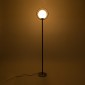 GloboStar® VERSAILLES 01540 Μοντέρνο Επιδαπέδιο Φωτιστικό Μονόφωτο 1 x E27 IP20 Μαύρο Αλουμίνιο, Λευκό Γυαλί με Γκρι Μάρμαρο - Μ25 x Π25 x Υ150cm