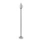 GloboStar® VERSAILLES 01540 Μοντέρνο Επιδαπέδιο Φωτιστικό Μονόφωτο 1 x E27 IP20 Μαύρο Αλουμίνιο, Λευκό Γυαλί με Γκρι Μάρμαρο - Μ25 x Π25 x Υ150cm