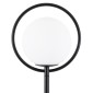 GloboStar® VERSAILLES 01540 Μοντέρνο Επιδαπέδιο Φωτιστικό Μονόφωτο 1 x E27 IP20 Μαύρο Αλουμίνιο, Λευκό Γυαλί με Γκρι Μάρμαρο - Μ25 x Π25 x Υ150cm